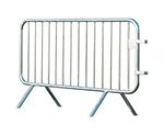 Galvanised steel mobile crowd control barrier