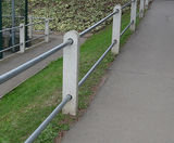 Concrete post and rail system with 60mm steel tubing - on this page