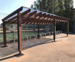 Fully Open Timber Cycle Shelter - modular 10 bike storage