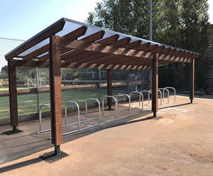 Fully Open Timber Cycle Shelter - modular 10 bike storage