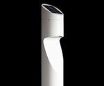 Angled solar-powered illuminated bollard