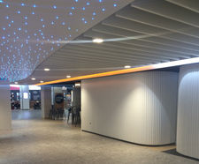 Shutters secure curved shopfronts at Newcastle Airport