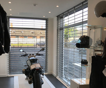Security grilles - Williams BMW Motorrad showroom