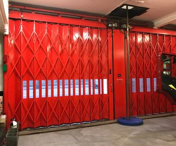 Folding appliance bay doors - Deptford Fire Station