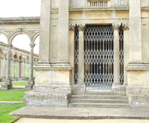 Collapsible gates secure 17th century Witley Court