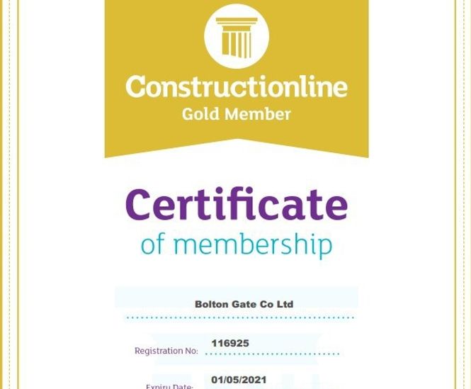 Bolton Gate confirm Constructionline Gold accreditation