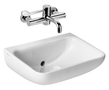 Contour 21+ - 50cm back outlet ceramic washbasin (hospital and commercial)