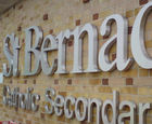 Built-up stainless steel architectural lettering