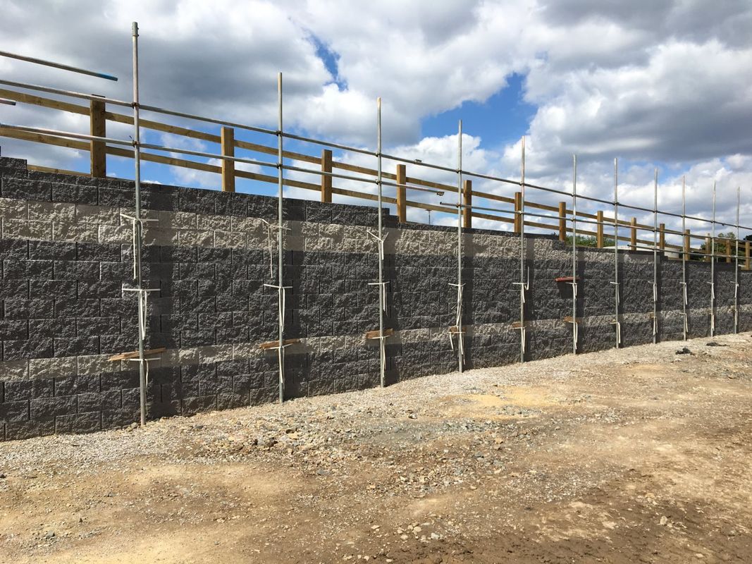 Images for Keystone retaining wall system used for airport road