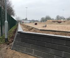 Slopeloc blocks help create perimeter wall for 3G pitch