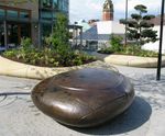 Tudor Square, sculptural seating and planters