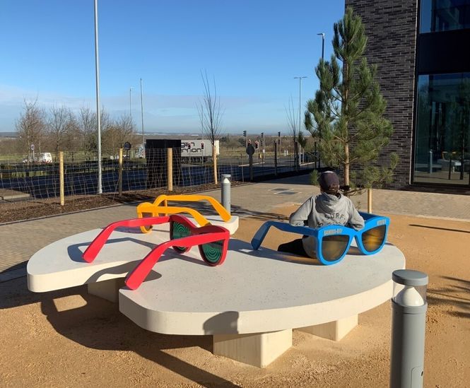 Quirky sculptural seating for break-out garden