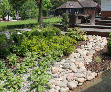 Natural stone cobbles and pebbles for landscaping