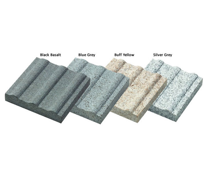 Granite and basalt corduroy tactile paving