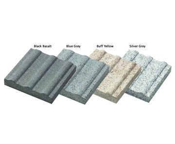 Granite and basalt corduroy tactile paving