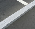 Straight silver grey granite kerbs