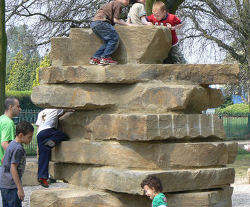 Yorkstone natural stone play stacks and climbing towers