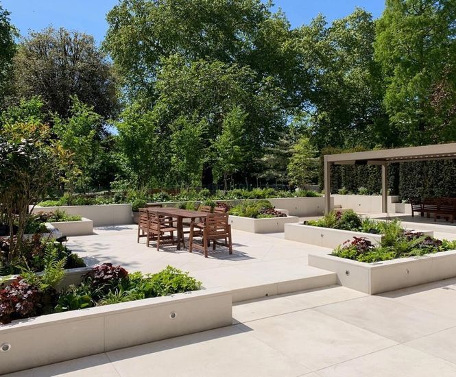 Moleanos limestone paving for private residence - London