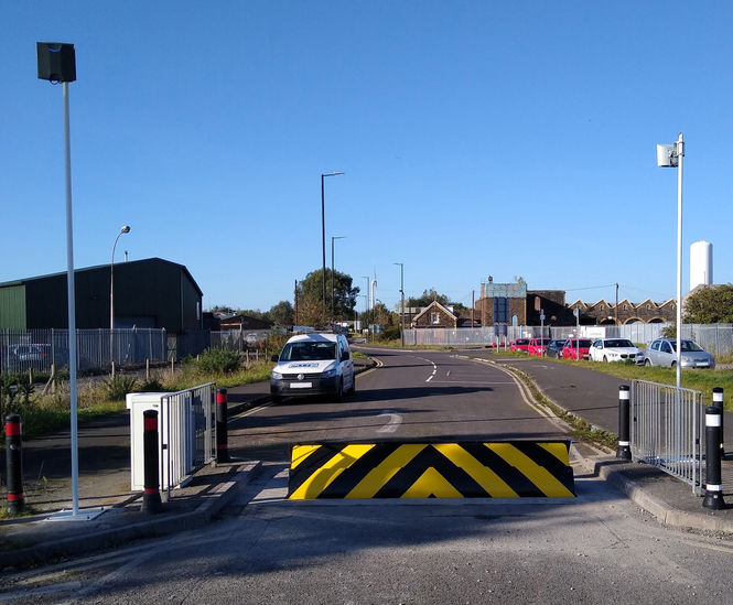 Roadblockers and tag system provide anti-ram traffic control protection