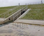 Grasscrete permeable concrete paving armours spillway slopes
