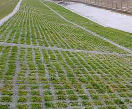 Grasscrete green solution for armoring spillway slopes