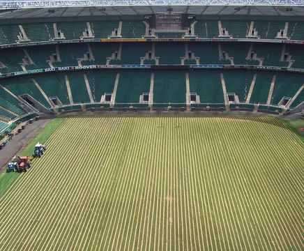 Sand slit drainage, Twickenham stadium