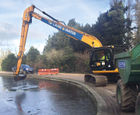 Desilting and removal of vegetation from ornamental lake