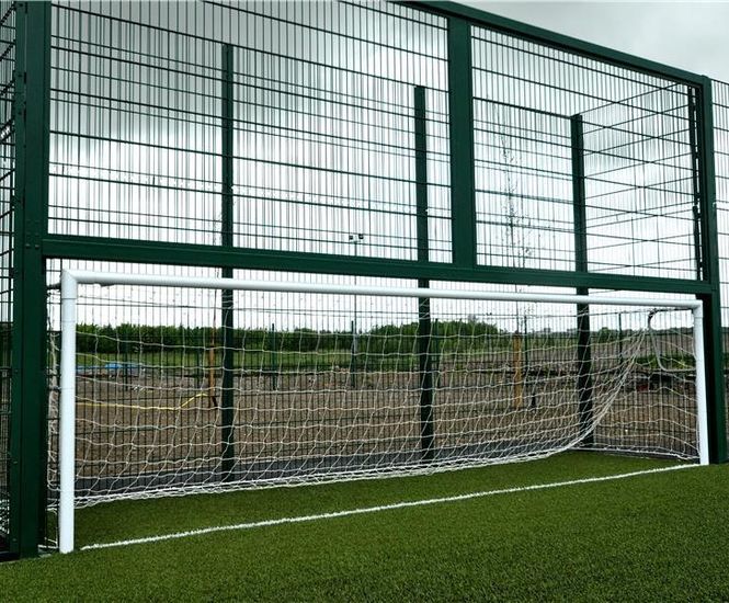 Goal recesses, hoops and backboards for sports fencing