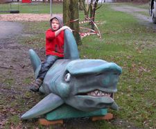 Shark hand-carved sculpture