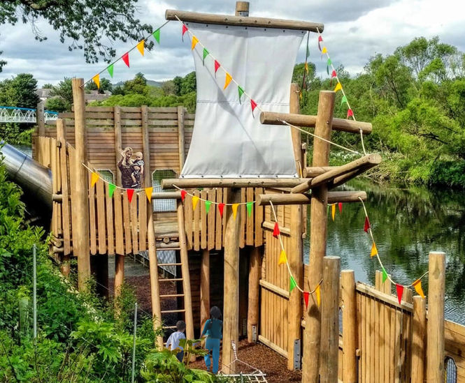 Bespoke wooden pirate ship - Peter Pan themed play area
