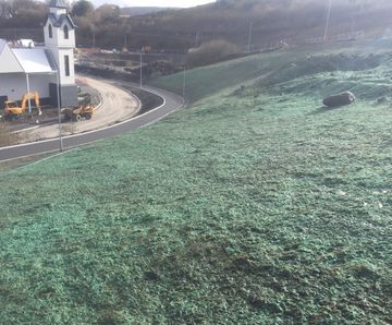 Verdyol Biotic Earth used for slope surface preparation