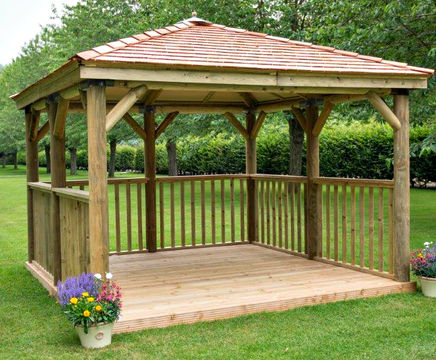 Square timber gazebo