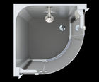 Quadrant sectional shower cubicle