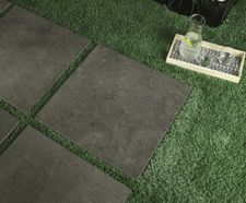 Malvern Black stone-effect porcelain paving