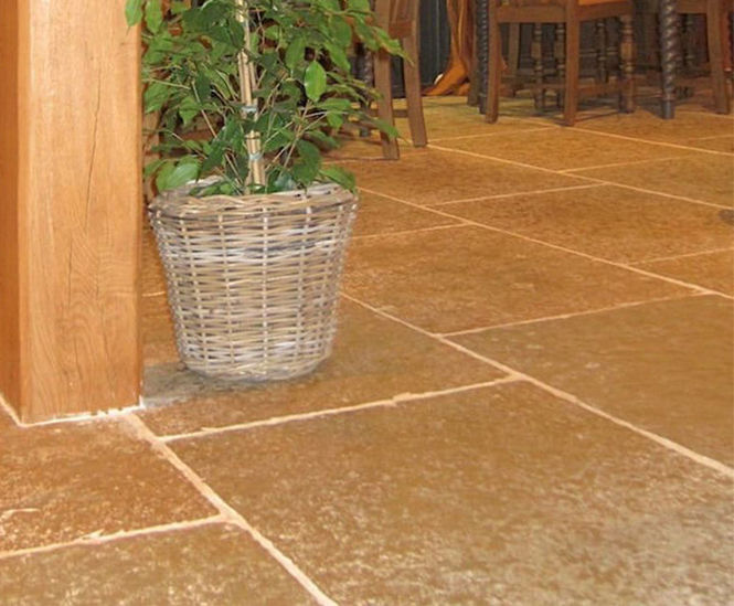 Shrewsbury tumbled limestone  flooring flagstones
