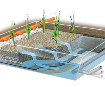 Horizontal flow reed beds for treating wastewater