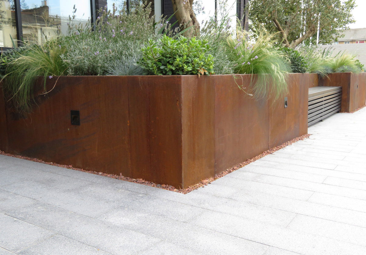 Bespoke corten steel planters | EverEdge | ESI External Works