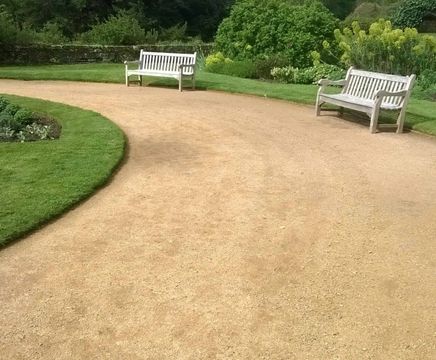 Self-binding gravel surfaces for driveways and footpaths