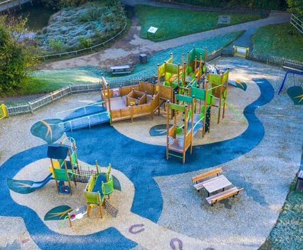 Rubber safety surfacing and graphics for Green Flag park