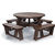 Family Hero - round recycled plastic picnic table with seats (8 people) 0