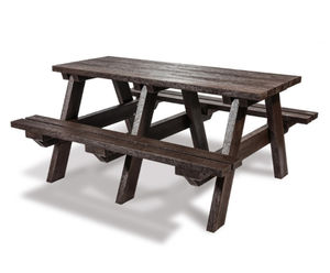Hero - rectangular recycled plastic picnic table and bench set (4 people)