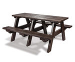 Hero - rectangular recycled plastic picnic table and bench set (4 people)