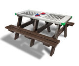 Hero - recycled plastic picnic table with activity top and benches - on this page