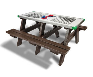Hero - recycled plastic picnic table with activity top and benches