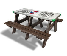 Hero - recycled plastic picnic table with activity top and benches