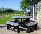 Recycled plastic picnic furniture, Pant du Vineyard café - on this page