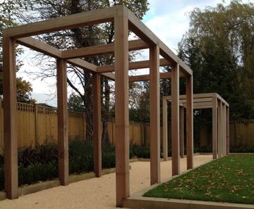 Hardwood pergolas and vent housings - Bishops Avenue, London