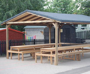 Bespoke timber shelters for outdoor areas