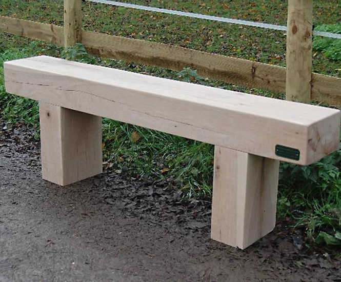 Cranham - oak railway sleeper backless bench