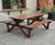 X-Frame heavy-duty timber picnic table and bench set 5